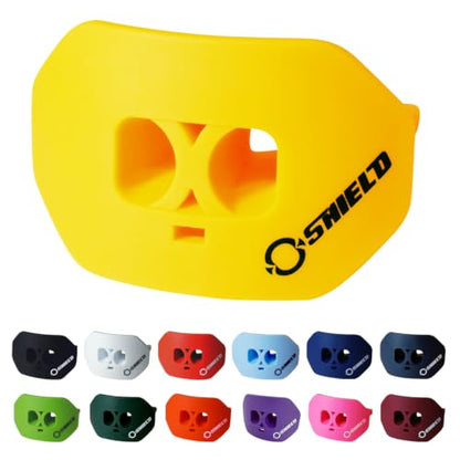 O Shield Core Football Mouth Guard, Detachable Strap - color: Yellow / Gold