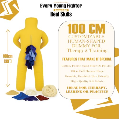 Kids Grappling Dummy, Premium Canvas, Double Stitched, Life-Like Training Dummy 100cm unfilled