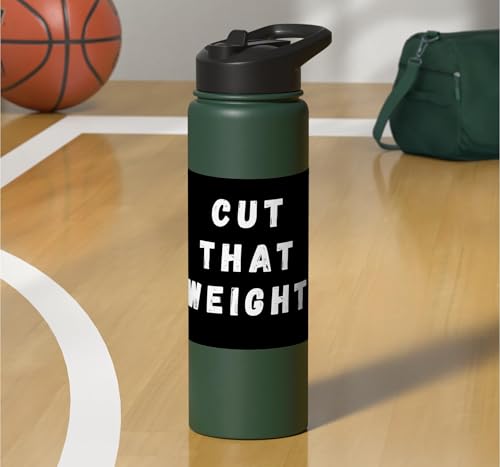 Cut That Weight Combat Sports Tournament Motivation Stainless Steel Insulated Water Bottle - color: Dark Green