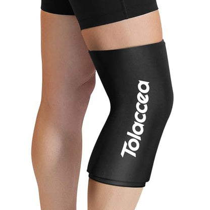 Elbow & Knee Ice Pack, Reusable Gel Cold Therapy Compression Sleeve Wrap | Leak-Resistant Stitching, Soft Flexible Gel, Hot & Cold Therapy for Tendonitis, Hands-Free Wear, Muscle Recovery - color: Black, size: Medium