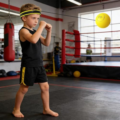 Head Ball Boxing Reaction Training Fun Hand Eye Coordination - color: Yellow ball