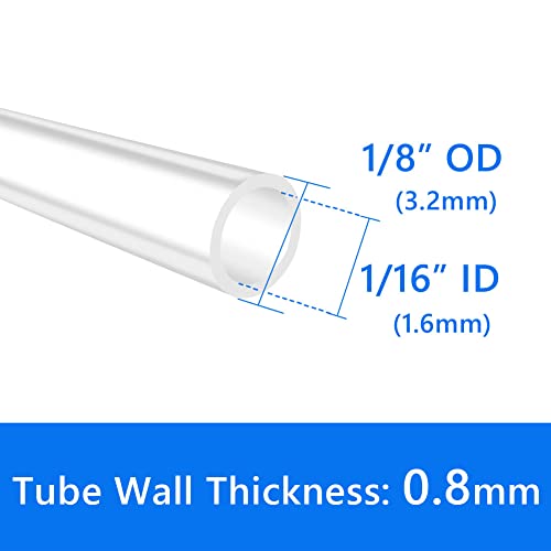 1/16" ID Silicone Tubing, 1/16" ID x 1/8" OD Food Grade Silicone Tube, High Temp Hose for Wine Making Brewing (9.84Ft)