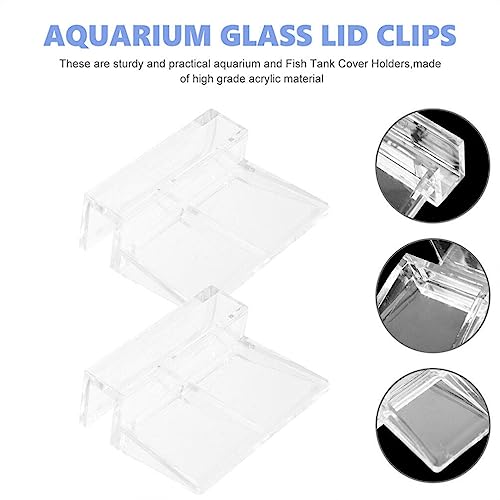 OSALADI 16pcs Acrylic Aquarium Lid Support Clips for Fish Tank Cover and Easy to Install Aquarium Accessories for Covers