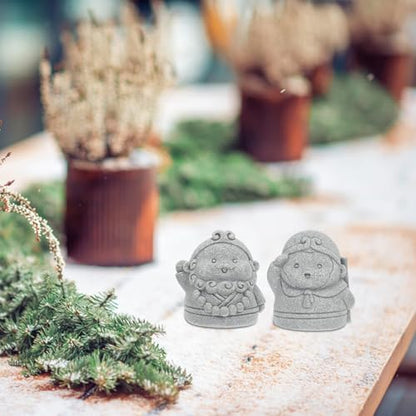 Kisangel Miniature Journey to The West Figurine Set, 4pcs Aquarium Buddha Statue Decor, Stone Gray Bonsai Accessories for Fish Tank and Zen Garden Display