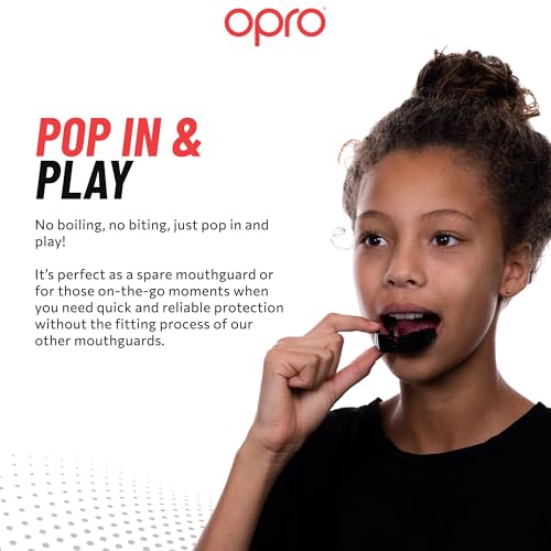 OPRO Youth UFC Snap-Fit Mouth Guard, Instant Fit (Black) - color: Ufc - Black, size: Youth (Under 11)