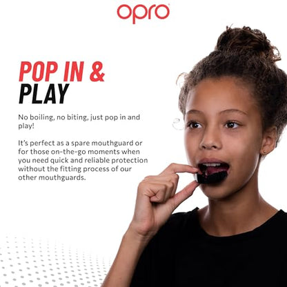 OPRO Snap-Fit Mouth Guard, Instant Fit (Jet Black) Adult - color: Jet Black, size: Adult (Age 11+)