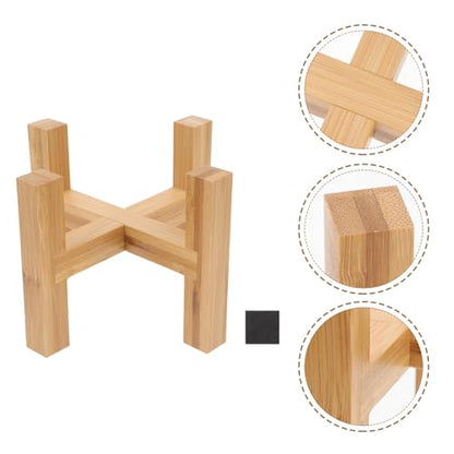 Wooden Flowerpot Stand with Non-slip Pads Four-legged Potted Plant Display Rack for Indoor Outdoor Decor Craft Adornment Base Holder for Flowerpots Fish Tanks