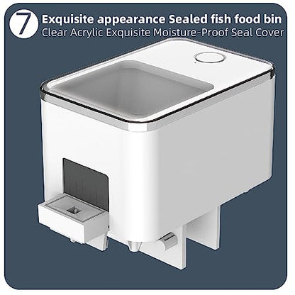 Weytoll Automatic Fish Feeder for Aquarium, WiFi Intelligent Timing Aquarium Goldfish Feeder with 100ML Large Capacity and Mobilephone APP Control Suitable for a Variety of Feed