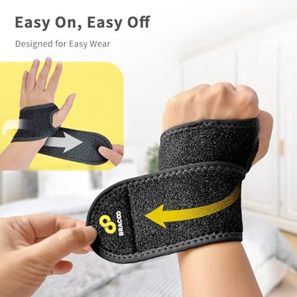 Bracoo Carpal Tunnel Wrist Brace with Compression Wrap - color: Black
