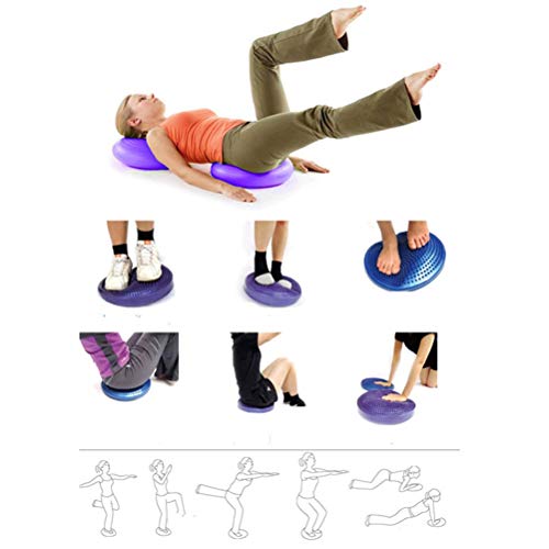 Haofy Inflatable Yoga Mat, PVC Balance Exercise Disc with Soft Flexible Material, for Fatigue Reduction and Health Improvement, 330mm x 330mm x 10mm - color: Pink