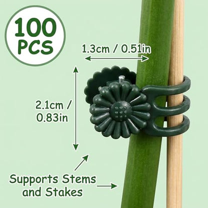 100 Pcs Plant Clips for Climbing Plants, GPlastic Plant Support Clips for Greenhouse and Balcony Gardening