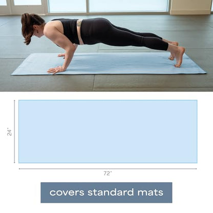 S&T INC. Aura Microfiber Yoga Mat Towel with Grip, 2 Pack, 24" x 72", Blue - color: Blue 2pk