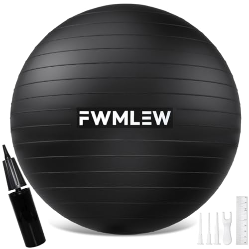 Extra Thick Exercise Yoga Ball, 5-Size Anti-Burst Heavy Duty Stability Gym Ball for Fitness, Core Workout, Pregnancy & Office Chair, Includes Quick Pump - size: XL(27-30ines/68-75cm)