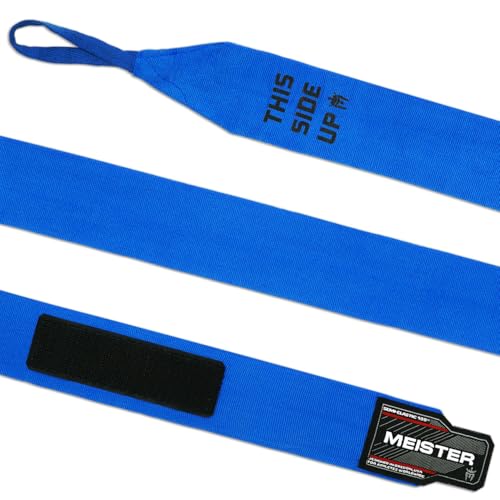 Meister Junior 108" Semi-Elastic Hand Wraps for MMA & Boxing (Pair) - color: Blue