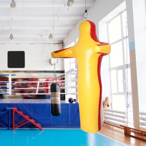 Grappling Dummy Wrestling Dummy Unfilled Jiu Punching Bag Throwing Judo Dummy Bag for Kickboxing Judo Karate - color: Yellow 140cm
