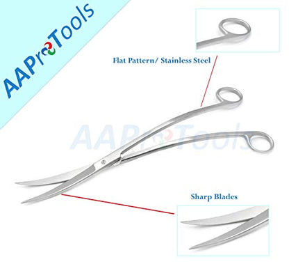 12” Wave Scissors Stainless Steel with Chrome Finish Perfect for Aquarium Tank| Aquarium Plant Tool