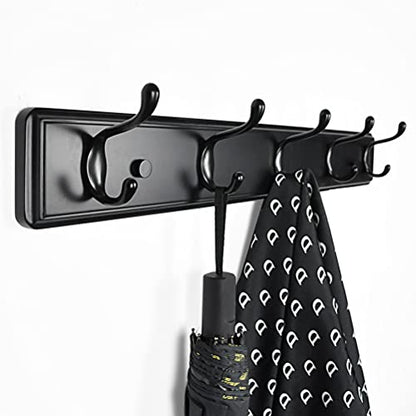 Badiano Heavy Duty Wooden Coat Rack, Wall-Mounted Organizer, 24 Inch, Black - color: Black, size: 5 Hooks