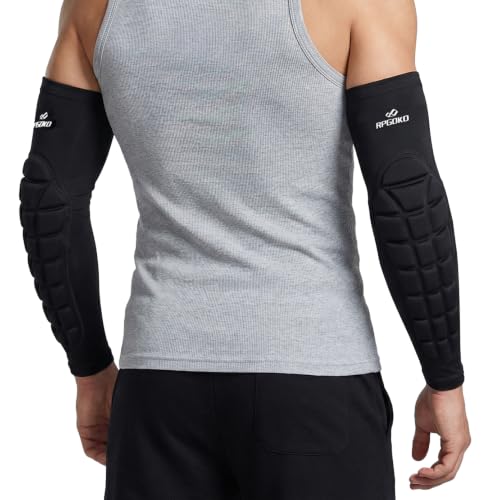 Padded Elbow Forearm Sleeves 2 Pack Compression Crashproof Arm Pads - size: XX-Large