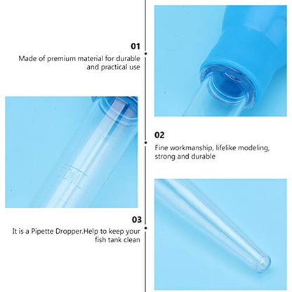 balacoo Fish Tank Cleaning Kit 50ml Blue Manual Pipette Dropper Aquarium Waste for Water Changer
