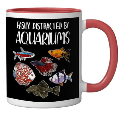 Aquarist Fish Tank & Fish Keeping Gift - Aquarium Lover Ceramic Mug, Red/White - color: Red/White