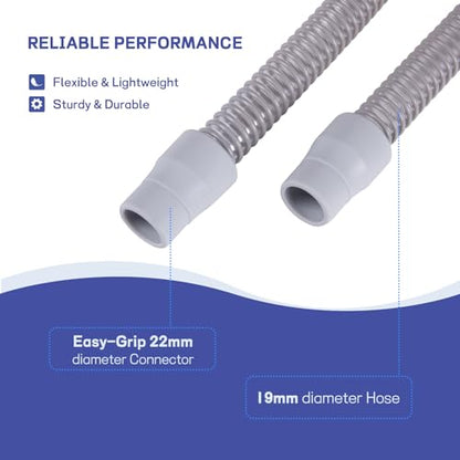 CPAP Tube - 6-Foot Universal CPAP Tubing - FSA/HSA eligible-Compatible with Most Machines & Masks, 19mm CPAP Hose - 22mm connectors, Lightweight Flexible, Odor-Free, 2-Pack - style: 2-Pack