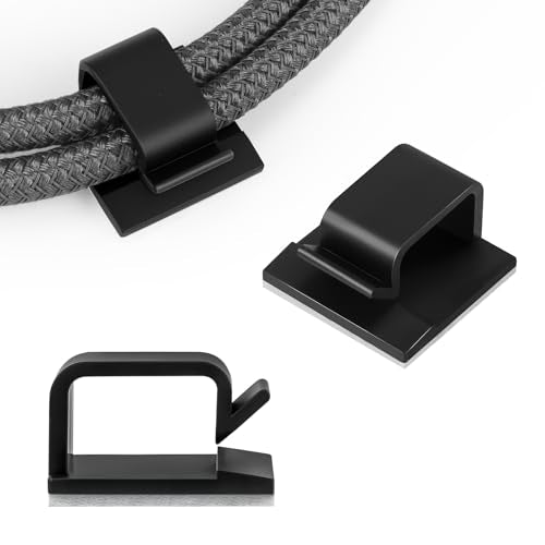 63pcs Black Cable Management,Adhesive Cable Clips,Cord Organizer ID 032" X0.2",Cord Clips for Wires on Wall,Under Desk,Nightstand,PC,TV,Outdoor Lights Strip,Plant Clips for Climbing Plants - color: Black, size: 0.32"x 0.2"