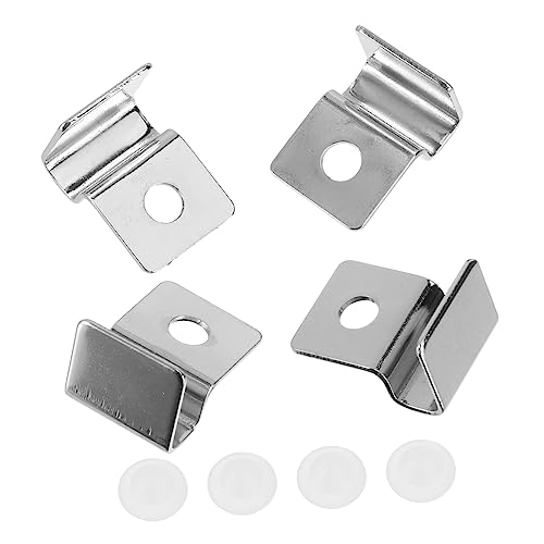 ORFOFE 4pcs Stainless Steel Glass Lid Brackets for Aquarium Easy to Install Clips for Fish Tank Covers Supports for Turtle and Snake Tanks Compact Design