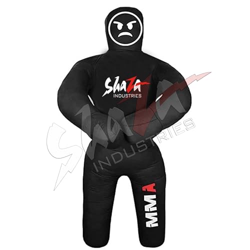 Shaza Grappling Kids Dummy for Fitness & Training, Pose, Strike & Throw Wrestling Dummy for 100cm. Punching Dummy for MMA, Jiu-Jitsu, Judo, Karate & Wrestling Practice & Sparring - color: Black