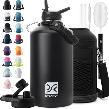 DYSANKY 1 Gallon Water Bottle Insulated - color: Advanced Black, size: 128 Ounces
