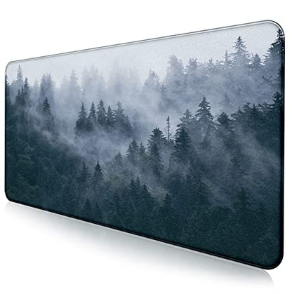 Gray Forest Mouse Pad with Seam Edge Design, Non Slip Rubber Keyboard Pad | The Surface Of The Mouse Pad Is Designed With Fiber Woven Material, And The Base Is Made Of Natural Anti Slip Rubber. - color: Grey Forest