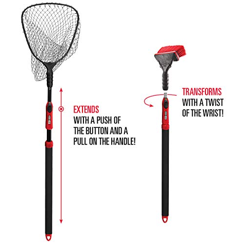 Ego S1 Slider Fishing Net, Ultimate Fishermen’s Tool Fixed Handle, Replaceable Head, Salt & Freshwater, 102" Handle, Small 14x18 Inch Hoop