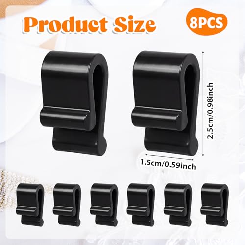 8 Pcs Dutch Oven Lid Protector Clips, Cookware Protector Clips Non-Slip Silicone Pot Protectors for Stacking Cookware Lids Protectors Pot Lid Flexible Bumper for Storage Dutch Oven Pots(Black)