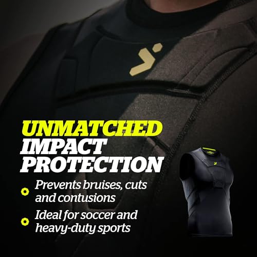 Storelli BodyShield Sleeveless Undershirt, Protective Soccer Base Layer, Lightweight Compression Top with Padded Chest - color: White, size: X-Large