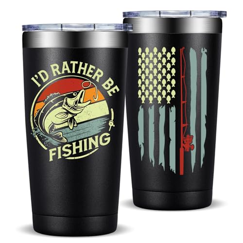 Fufandi Fishing Gifts For Men - Gifts for Fisherman - Fishing Christmas Gift, Birthday Fathers Day Gift for Dad, Men, Husband, Him - Tumbler Cup 20oz