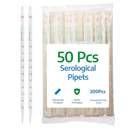 Celltreat 229210B Serological Pipet, 10mL Capacity, Sterile, Individually Wrapped/Bag (Case of 200)