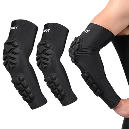 Padded Arm Sleeves Elbow Forearm Crashproof Pads Compression Protection for Football Volleyball Basketball 2 Pack - size: XX-Large