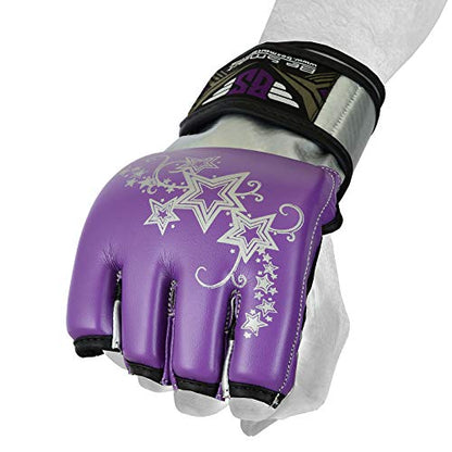 MMA Glove, Kickboxing Gloves, Sparring Gloves, Training Equipment, Fighting Glove for Mixed Martial-Arts, Adults Women - color: Purple