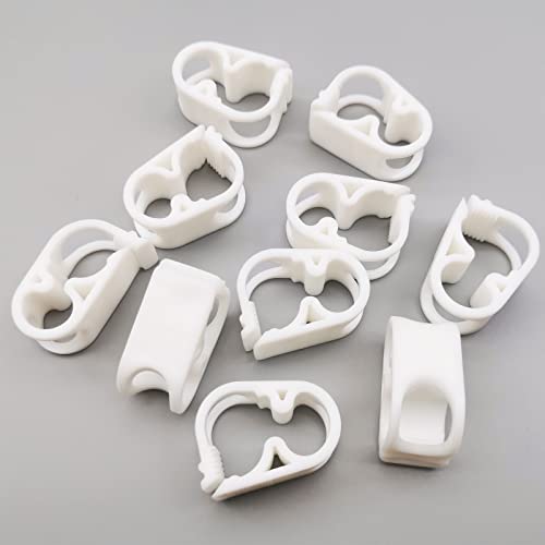 10PCS High Temperature Resistant Plastic Tubing Clamps, 6 Grades Adjustable Hose Flow Control Tube Clip Shut Off Laboratory Pinch Valve, Syphon Pipe Holder, White - size: for tube OD 1/4''-1/2'' (6-12mm)PBT