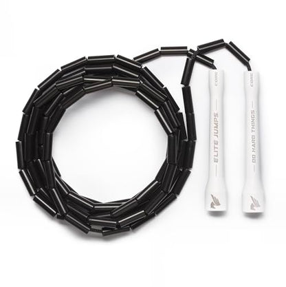 Elite Jumps 1" Beaded Rope, 10ft, Adjustable, 5" Handles - color: White/Black