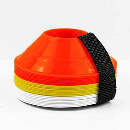 Soccer Innovations Mini Pocket Cones (Set of 24) Agility Training Soccer Cones with Strap for Any Drill Training, Football, Kids, Sports, Field Disc Cones Markers