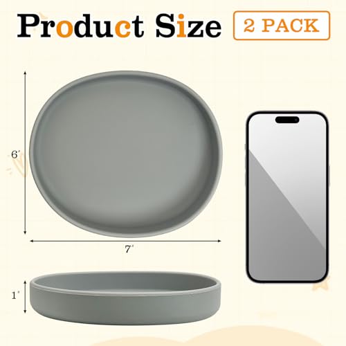 Silicone Dog Food Plate Shallow Dog Bowl Flat Cat Dish 2 Pack Small Puppy Plates for Small Dogs and Cats Whisker Fatigue Pet Feeding Bowls for Dry and Wet Food (Light Brown) - color: 2 Pcs - (Light Brown)