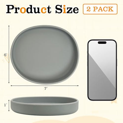 Silicone Dog Food Plate Shallow Dog Bowl Flat Cat Dish 2 Pack Small Puppy Plates for Small Dogs and Cats Whisker Fatigue Pet Feeding Bowls for Dry and Wet Food (Light Brown) - color: 2 Pcs - (Light Brown)