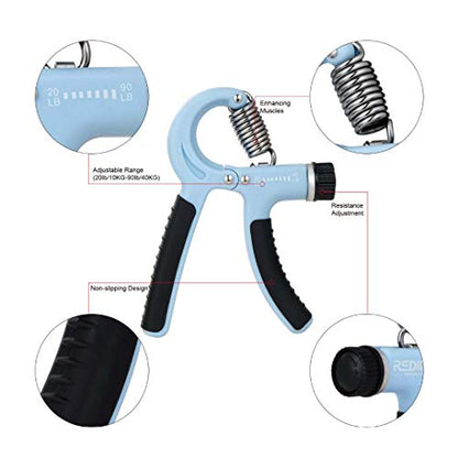 Grip Strength Trainer-2 Pack Hand Grip Strengthener Adjustable Resistance Range 20-90 lbs Non-Slip Hand Grip, Hand Gripper Exerciser, Wrist Strengthener for Forearm Grip Workout