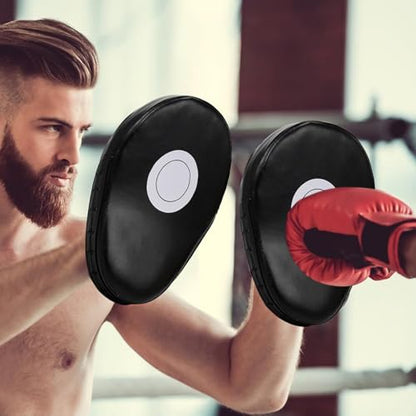 Boxing Mitts Thick Adjustable Punching Curved Focus Mitts - color: Black