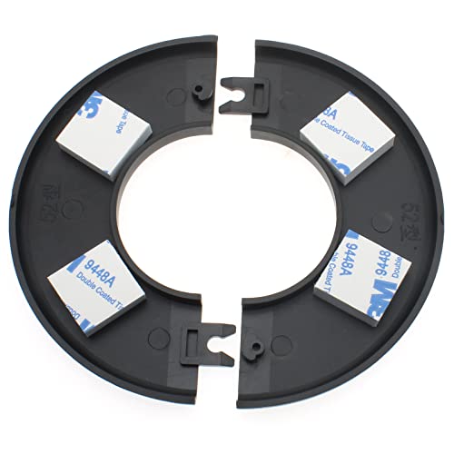 4 Pcs 2.0 Inch Wall Split Flange ABS Round Escutcheon Plate Wall-Mounted Self-Adhesive Water Pipe Cover for Water Pipe Faucet Decoration Accessories, Black
