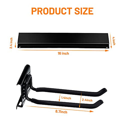 Wallmaster Garage Storage Organization Wall Mount, Garden Tool Rack Organizer Heavy Duty Folding Chair Hangers with 6 Adjustable Hooks 48inch Tracks Max Load 450lb (Pack of 2) - size: 6Hooks+3Panels (Pack of 2)