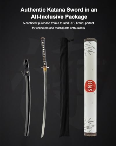Katana Samurai Sword for Display, Hand Forged Full Tang 1045 Carbon Steel - style: Flower Horse