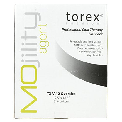 Torex Cold Pack Black Oversize 12.5 x 18.5 inches, Durable and Reusable | Flexible Gel Filling | Freezer Ready | Long-Lasting Temperature Retention | Portable Relief Solution
