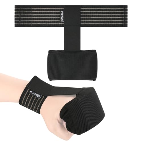 2 Pcs Boxing Knuckle Guard Pad Quick Hand Wrap, Padded Knuckle Support Protective Punching Wrist Guard with Elastic Wrist Strap for Boxing Muay Thai Kickboxing MMA Combat Sports Training Wear