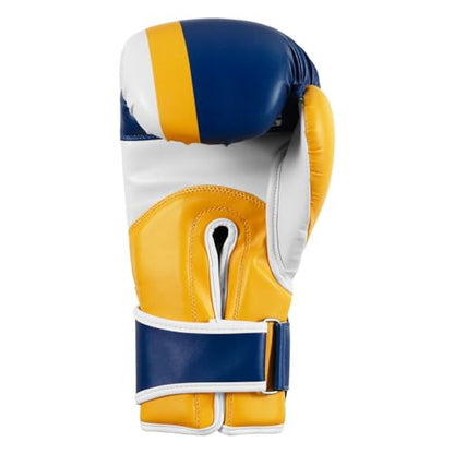 Title Boxing World Bag Boxing Gloves - color: Blue/Yellow/White, size: 16 oz